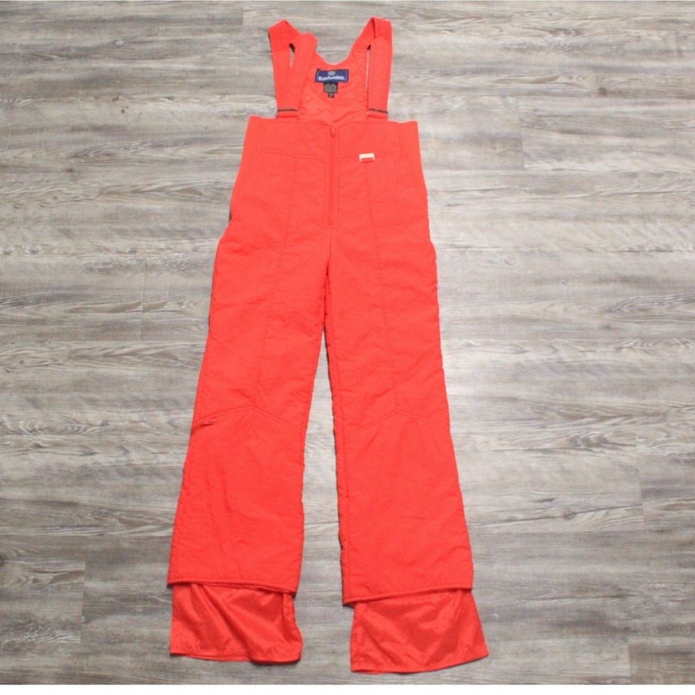 Edelweiss Youth Medium Red Insulated Snow Bibs Ski Overalls Adjustable Straps
